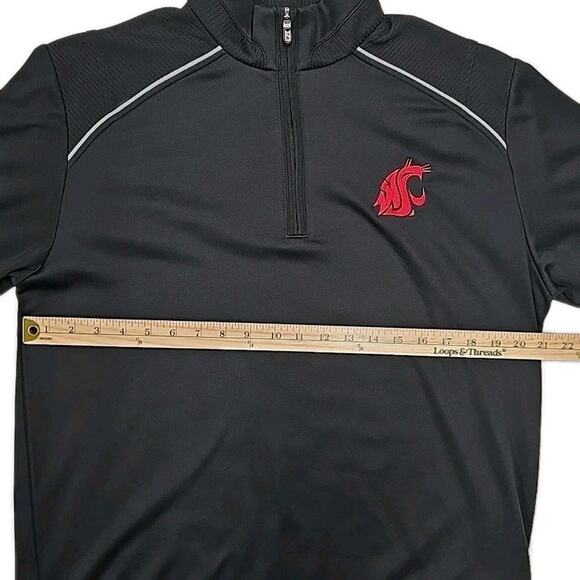 Washington State Cougars Cutter & Buck Mens M WeatherTec pullover Black 1/4 Zip - Picture 7 of 10